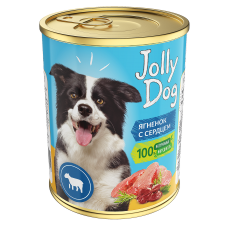 Консервы мясные для собак «Jolly Dog», Ягненок с сердцем, 350г